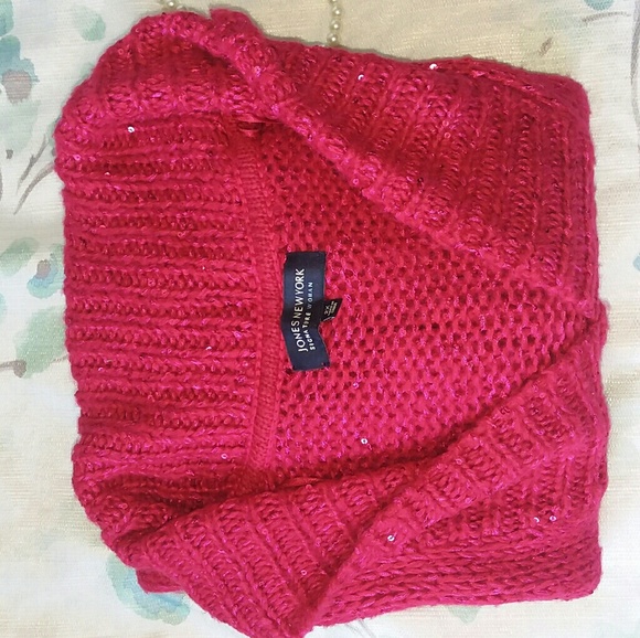❄ Jones New York ❄ Plus size 2x red sequin sweater - Picture 5 of 5